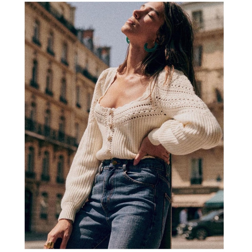 SÉZANE Moira Wool-Blend Knit Jumper, Ecru, Small